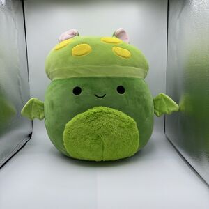 Squishmallow Original 14" Earling Neon Green Mushroom Bat Stuffed PlushHalloween